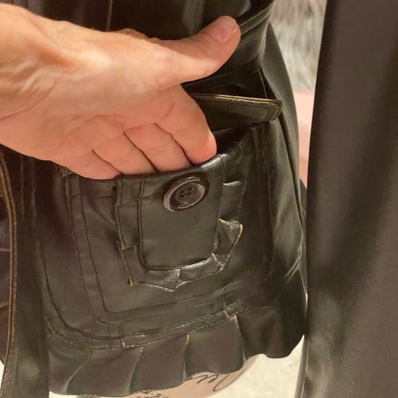 Sugar Coat-Ing Chocolate PU  Leather Coat - Picture 5 of 14